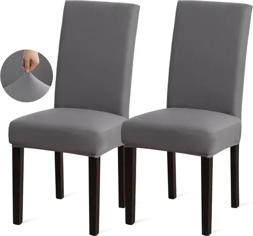 Vista 111 de Sufdari Juego de 2 fundas para sillas de comedor, fundas para sillas de cocina, fundas para sillas Parsons, protectores de sillas de elastano