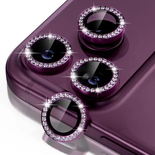 Vista 77 de Misea Protector de lente de cámara compatible con el teléfono 17 Pro/Phone 17 Pro Max, protector de lente de cámara de vidrio templado Ultra-HD Negro