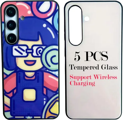 Vista 12 de JUSTRY 5 fundas para teléfono de sublimación compatibles con Samsung Galaxy S20 Plus, vidrio templado, fácil de sublimar, bricolaje, 2 en 1, goma