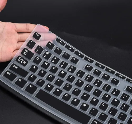 Vista 2 de Cubierta de teclado para teclado Logitech MK370 MK295 MK270 K270, protector de piel para teclado Logitech MK370 MK270 K270 - Negro