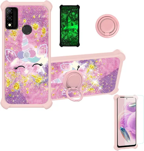 Vista 138 de jioeuinly JSF-DJS - Funda compatible con Nothing Phone 2a con protector de pantalla de vidrio templado, policarbonato duro + silicona suave, soporte