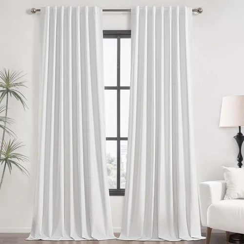 Vista 39 de UHITECH Cortinas opacas de 35 pulgadas de largo para sala de estar, 2 paneles, cortina opaca corta para cocina para ventanas pequeñas, cortinas