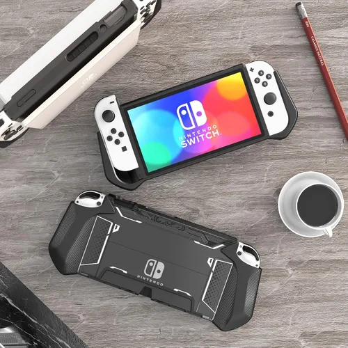 Vista 7 de Mumba Funda acoplable para Nintendo Switch OLED 2021 serie Blade TPU Grip funda protectora accesorios compatibles con Nintendo Switch OLED de 7