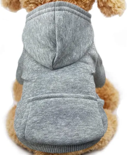 Vista 16 de Jecikelon Sudadera con capucha para perro de invierno con bolsillos, ropa cálida para perros pequeños, abrigo de Chihuahua, ropa de cachorro y gato