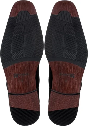 Vista 5 de TOTO Zapatos de ascensor invisibles para hombre - Oxford formal con cordones de charol negro - 3 pulgadas más alto - H6532B
