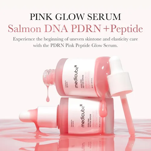Vista 4 de medicube PDRN Peptide Serum Duo para rostro y ojos: suero de ojos con péptido PDRN y suero facial de ADN de salmón para piel radiante y regordeta