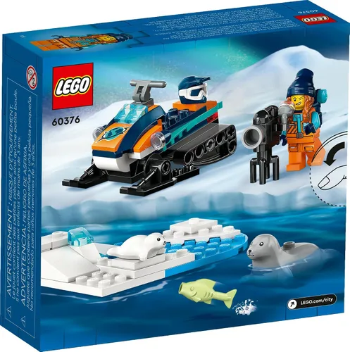 Vista 6 de LEGO City Explorador del Ártico Moto de Nieve 60376 Set de Juguete de Construcción, Set de Juego de Moto de Nieve con Minifiguras y 2 Figuras