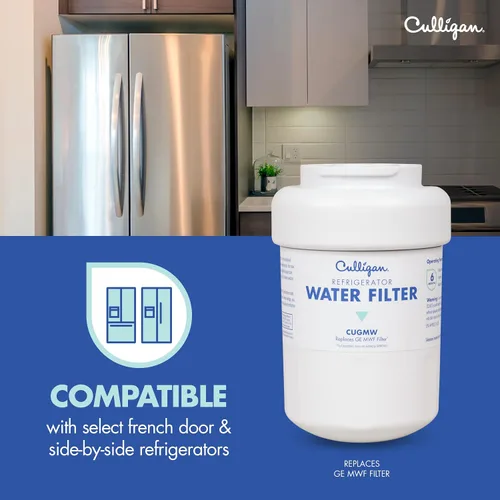 Vista 4 de Culligan Filtro de agua para refrigerador CUGMW Reemplazo para filtro de agua GE (MWF) Reemplazar cada 6 meses Paquete de 1