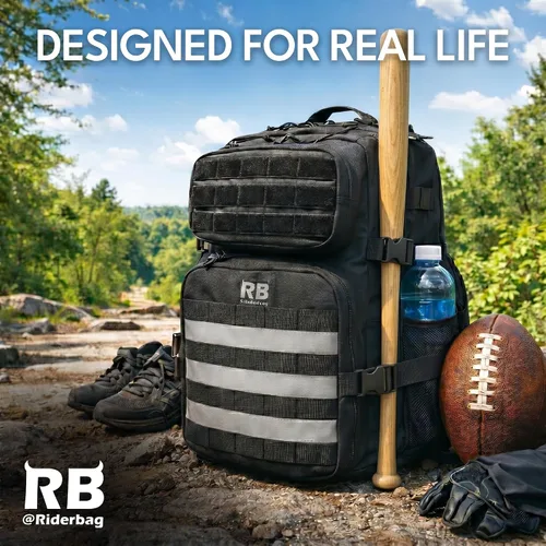 Vista 7 de Riderbag Xtreme - Bolsa de viaje táctica de 30 litros (negro) From Work to Workout, Tactical Everyday Carry, Motorcycle Commuting, Weekend Travel