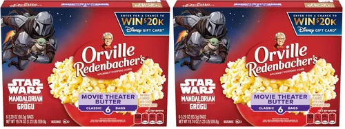 Vista 9 de Orville Redenbacher's Palomitas de maíz para microondas, sabor a mantequilla de cine, 0.11 onzas de fibra por porción, suministros nocturnos