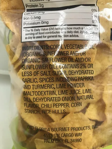 Vista 3 de Old Florida Gourmet Lime Sensation - Chips de tortilla – Paquete de cuatro (4) – Delicioso chip sin OMG hecho sin conservantes