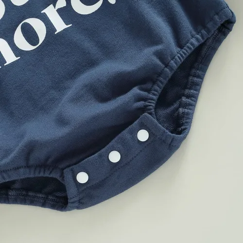 Vista 7 de Enterizo de manga larga con estampado de letras para bebés, niñas y niños