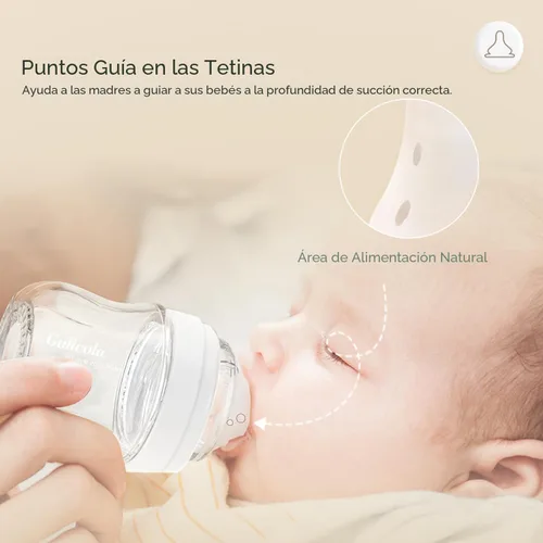 Vista 3 de Gulicola Natural PP Biberones de Lactancia para Bebés Conjunto para Recién Nacidos Paquete de 2, Tetinas de Flujo Lento, 0 Meses +, 5 oz - Rosa