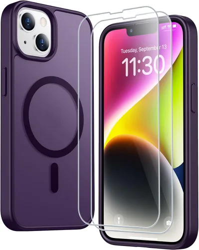 Vista 172 de SPIDERCASE Funda magnética translúcida diseñada para iPhone 11, con 2 protectores de pantalla de vidrio templado, antihuellas, para iPhone 11 de 6.1