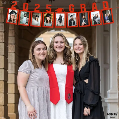 Vista 7 de KatchOn, Cartel de fotos de graduación rojo 2025 – grande, 10 pies, 2025 Cartel de graduación personalizado para la clase de 2025 Cartel