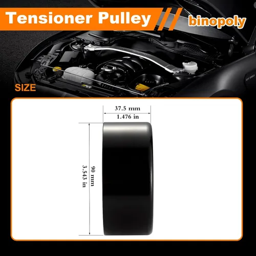 Vista 3 de binopoly 38022 - Polea tensora de correa para Ford Mustang Bronco E Series 1987-2004 Van Excursion Expedition Lobo E450 F450 F550 Lincoln Navigator
