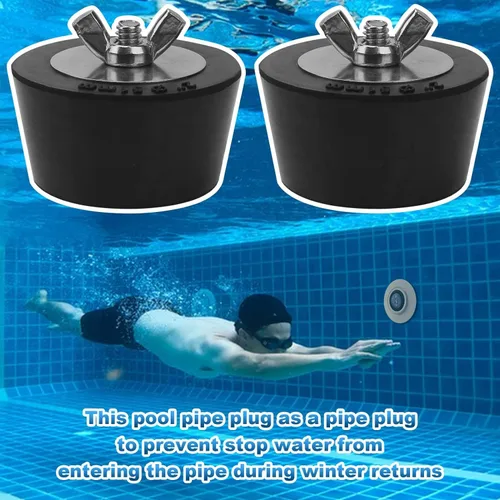 Vista 4 de Enchufe de invierno para piscina de 1.5 a 2 pulgadas, tapones de expansión de invierno para piscina con tornillo SS, pernos de acero inoxidable