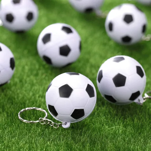 Vista 6 de Paquete de 20 llaveros de fútbol, pelota de estrés, pelota deportiva, llavero para recuerdos de fiesta, llavero para niños, escuela, carnaval