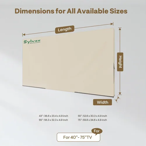 Vista 6 de SYLVOX Televisor de 43" Full Sun para exteriores con cubierta 600D, 2000 nits, IP56, 4K