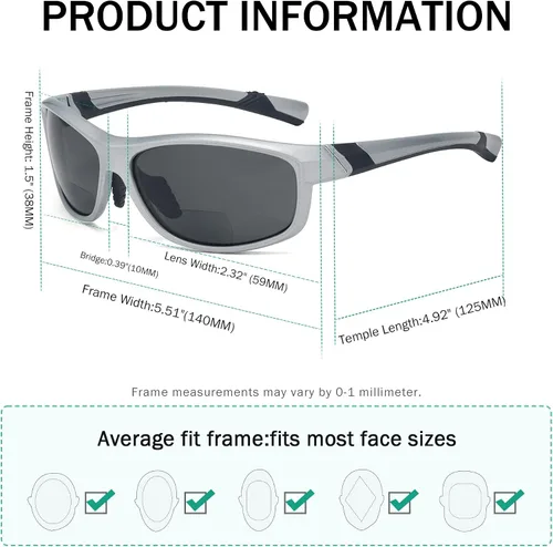 Vista 19 de Eyekepper Gafas de sol deportivas bifocales polarizadas para mujer