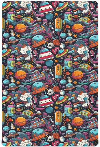 Vista 2 de Fitted Crib Sheets Funny Space Mini Crib Sheets for Boy & Girl Toddler Mattress Sheets Playard Sheet 21216696