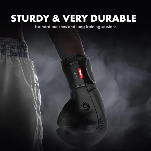 Vista 5 de Guantes de boxeo FIGHTR® Pro hechos de cuero genuino Para hombres y mujeres para boxeo, MMA, Muay Thai, Kickboxing y artes marciales 10 12 14 16
