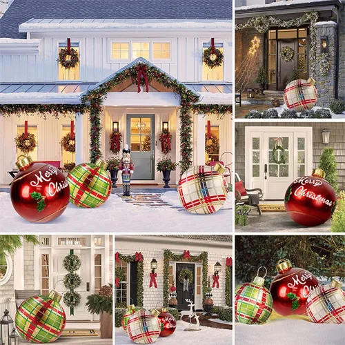 Vista 5 de Bola de Navidad gigante, decoración de Navidad al aire libre, bola de Navidad gigante inflable, bolas de Navidad inflables para el hogar al aire