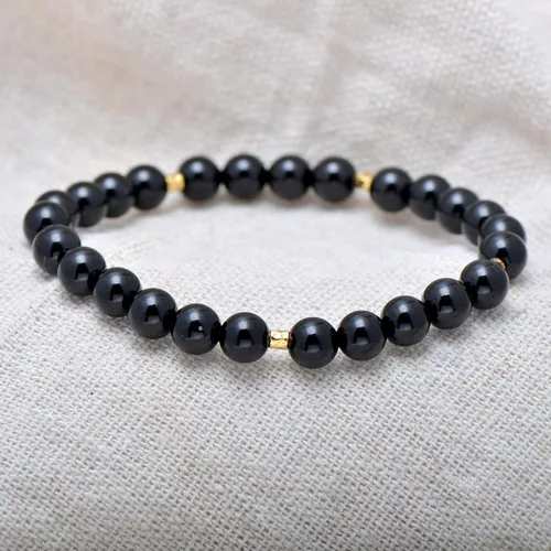 Vista 3 de Paialco Pulsera elástica de cuentas naturales o creadas de 0.236 in, pequeña para niñas y mujeres, 6.5 pulgadas