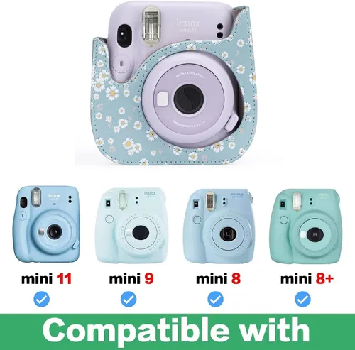 Vista 5 de Funda protectora compatible con cámara instantánea Mini 12 11 9 8 con bolsillo y correa