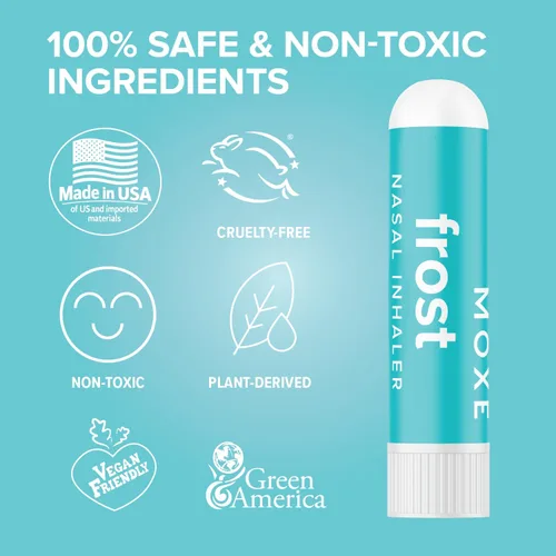 Vista 7 de MOXE Frost - Inhalador nasal energizante de aromaterapia - Alivia dolores de cabeza, aumenta la concentración y la energía - Enfriador de sinusitis