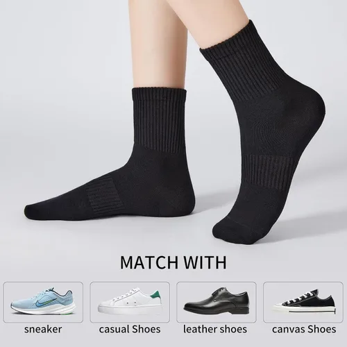 Vista 6 de J-BOX Calcetines de algodón para hombre, cómodos y transpirables, calcetines deportivos casuales, 5 pares