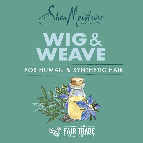 Vista 5 de SheaMoisture - Crema para el cabello con pegamento para pelucas y tejidos, árbol de té y semillas de borraja, producto para el cabello a base