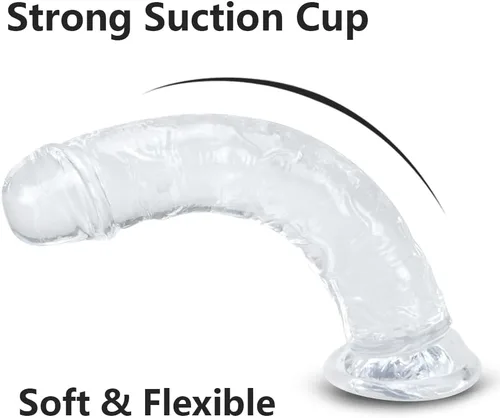 Vista 3 de Umania Consolador grande de 10 x 1.9 pulgadas para mujeres sexuales, material seguro para el cuerpo, pene grande realista con fuerte ventosa