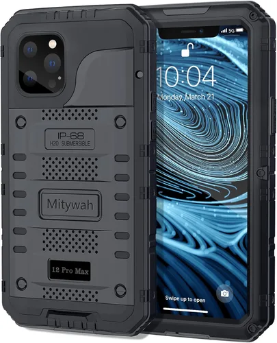Vista 94 de Mitywah Funda impermeable para iPhone 7/iPhone 8 / iPhone SE 2020, funda de metal resistente de grado militar, protección de cuerpo completo