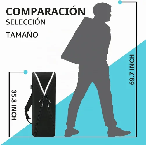 Vista 3 de Bolsa para teclado electrónico, funda para piano con correas ajustables, fácil de transportar