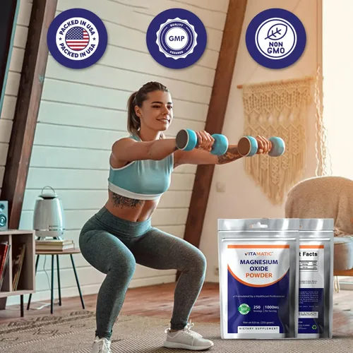 Vista 7 de Vitamatic Polvo de óxido de magnesio – 1000 mg por porción – 250 porciones – Suplemento de magnesio de alta absorción – 600 mg de magnesio elemental