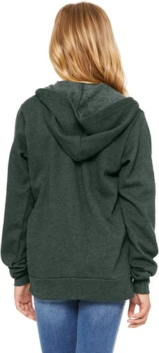 Vista 2 de BELLA + CANVAS - Sudadera con capucha de forro polar con cremallera completa para jóvenes - 3739Y