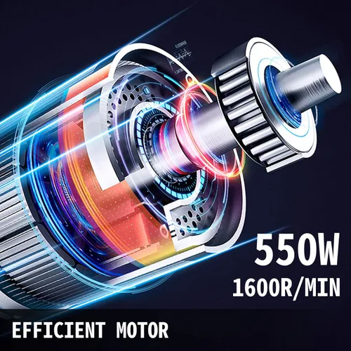 Vista 3 de VBENLEM Procesador de alimentos comercial de 110V, procesador de verduras eléctrico de 550W con 2 orificios de alimentación, 1600 RPM, procesador