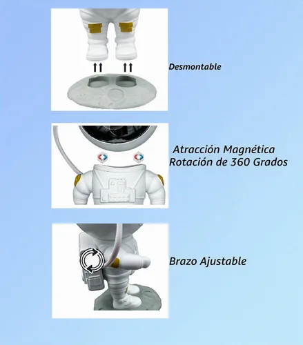 Vista 6 de Astronaut Galaxy Projector, 360° Night Sky