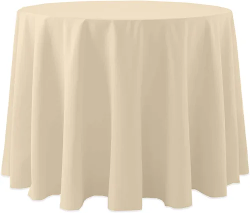 Vista 43 de Ultimate Textile Cotton-Feel - Mantel redondo de 90 pulgadas para comedor, color berenjena, color morado