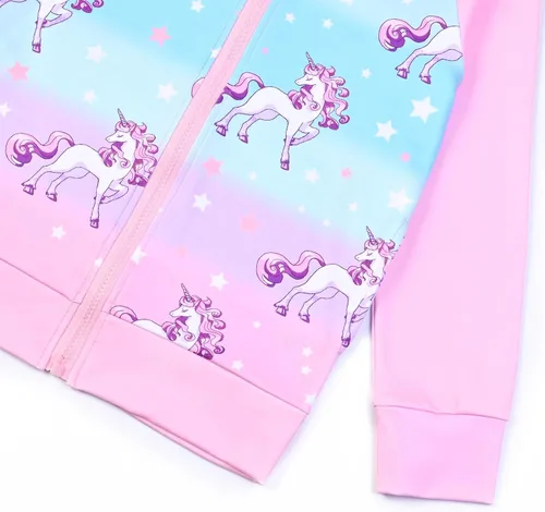 Vista 5 de Jxstar Sudadera raglán con capucha y cremallera para niñas con bolsillos