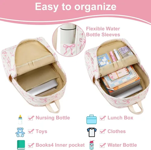 Vista 15 de LOIDOU Mochila para adolescentes y niñas, mochila escolar con lonchera y estuche para lápices, juego de bolsas escolares 3 en 1