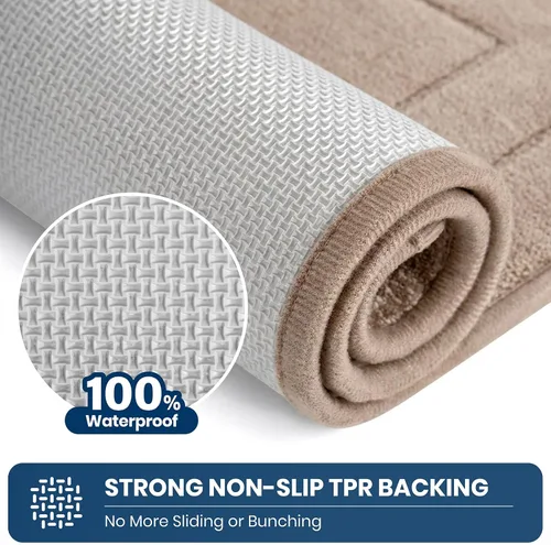 Vista 4 de PURRUGS Alfombra de cocina lavable a máquina, de 24 x 35.5 pulgadas, antideslizantes, antideslizantes, tapetes de pie suaves y superabsorbentes