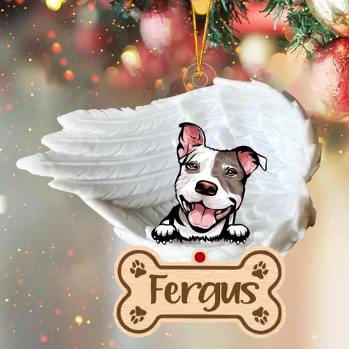 Vista 83 de Adorno de perro afgano de 1 ángel, adorno acrílico 2D personalizado conmemorativo para perros, regalo por pérdida de mascotas, regalo