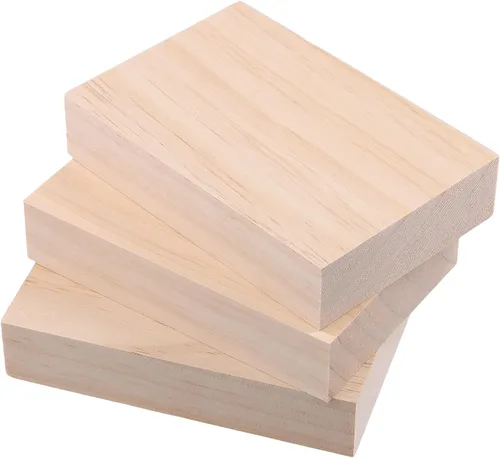 Vista 5 de 20 bloques de madera sin terminar de 5 x 3 x 1 pulgadas, bloque de madera rectangular, bloques de madera para manualidades, arte, proyecto de tallado