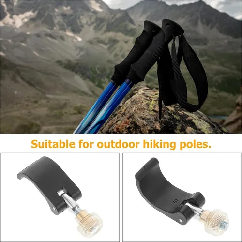 Vista 9 de Clip de bloqueo externo para bastón de trekking, accesorio de repuesto para senderismo, mochilero y caminar, paquete de 2 con tornillos de 2.08 x