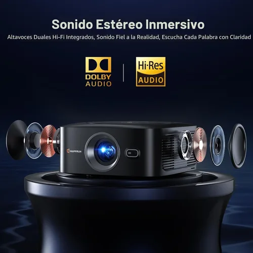 Vista 5 de Proyector HAPPRUN 1500 ANSI con licencia oficial de Google TV para Negro