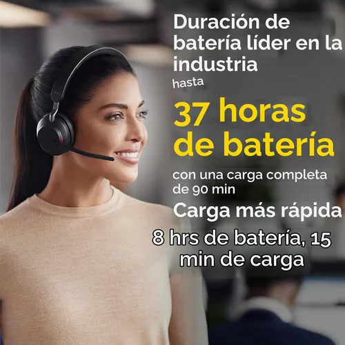 Vista 4 de Jabra - audífonos Evolve2 65 Link380c UC con una sola salida de audio
