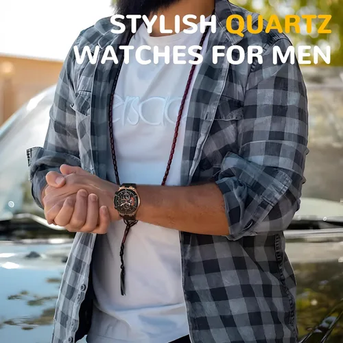 Vista 2 de SOLLEN Men's Chronograph Watch, Analog Quartz Watches for Men, Fashion Sport Wrist Watches with Silicon Strap, 30M Waterproof Casual Dress Work