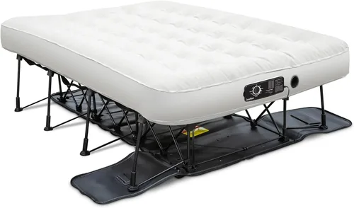 Vista 7 de Ivation EZ-Bed (Individual) Colchón de aire con tecnología Deflate Defender™, bomba automática doble y material laminado de doble capa - Marco